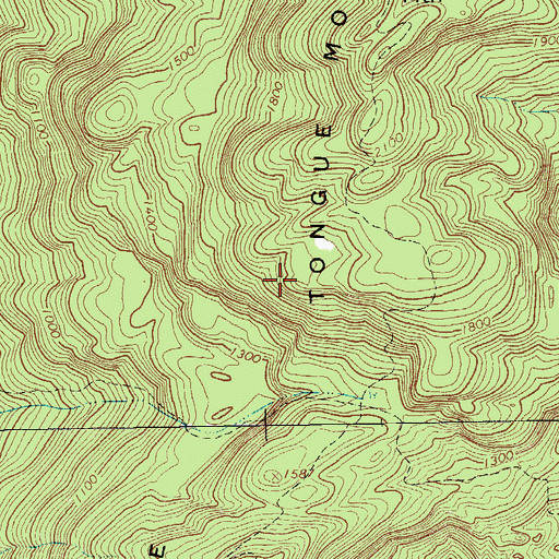 Topographic Map of Tongue Mountain Range, NY