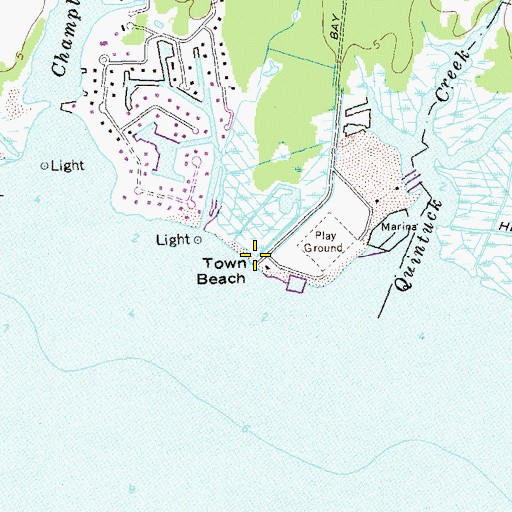 Topographic Map of Town Beach, NY