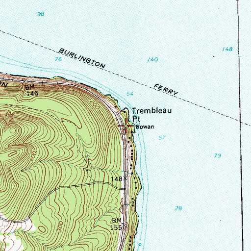 Topographic Map of Trembleau Point, NY