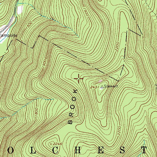 Topographic Map of Trout Brook Mountain, NY