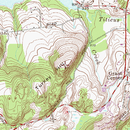 Topographic Map of Turkey Hill, NY
