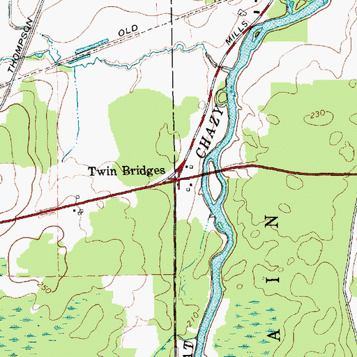 Topographic Map of Twin Bridges, NY