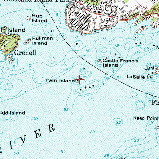 Topographic Map of Twin Island, NY