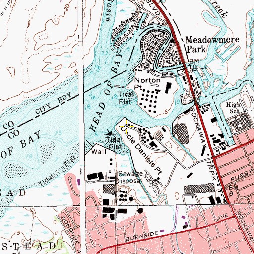 Topographic Map of Uncle Daniels Point, NY