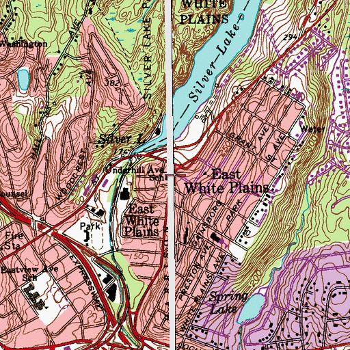 Topographic Map of Underhill Avenue School, NY