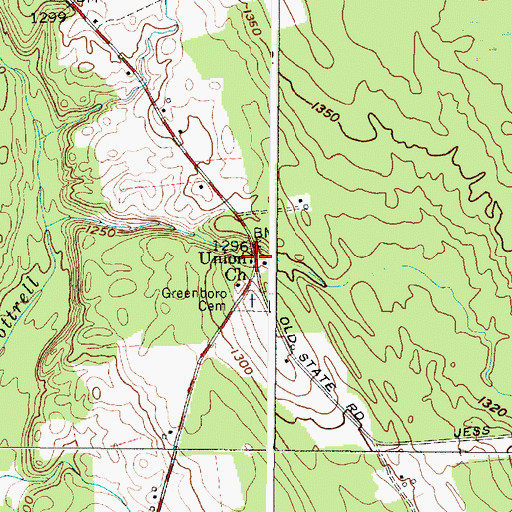 Topographic Map of Union Church, NY