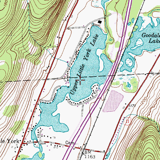 Topographic Map of Upper Little York Lake, NY