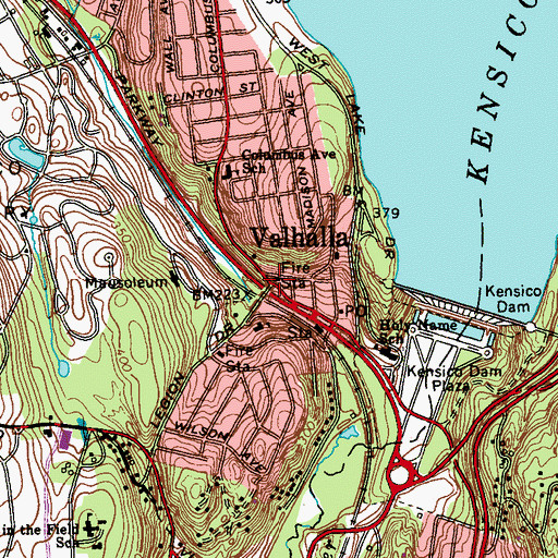 Topographic Map of Valhalla, NY