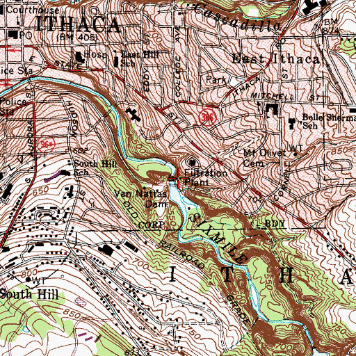 Topographic Map of Van Nattas Dam, NY