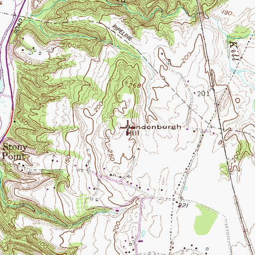 Topographic Map of Vandenburgh Hill, NY