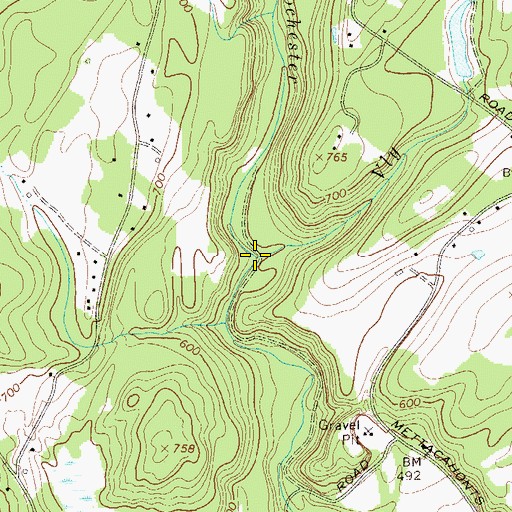 Topographic Map of Vly Brook, NY