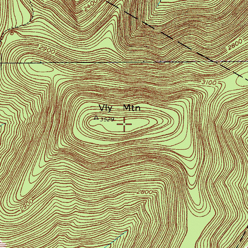 Topographic Map of Vly Mountain, NY