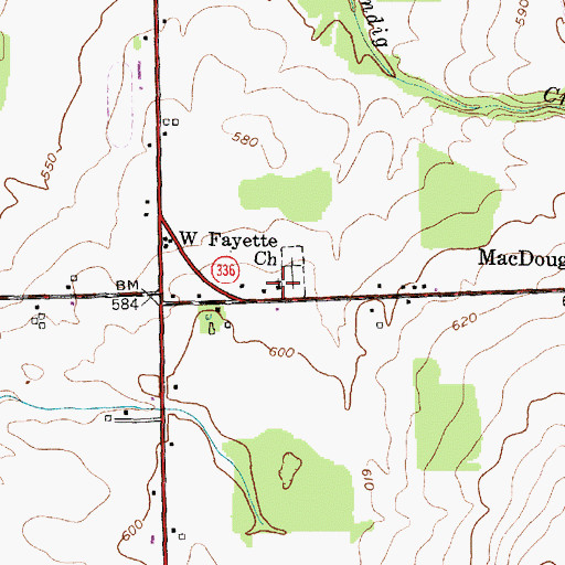 Topographic Map of W Fayette Church, NY
