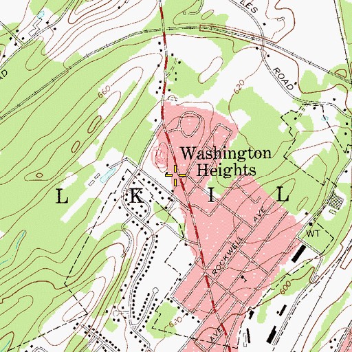 Topographic Map of Washington Heights, NY