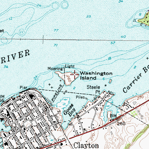 Topographic Map of Washington Island, NY