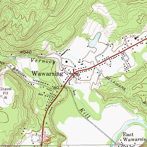 Topographic Map of Wawarsing, NY