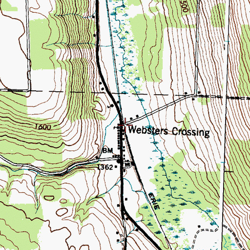 Topographic Map of Websters Crossing, NY