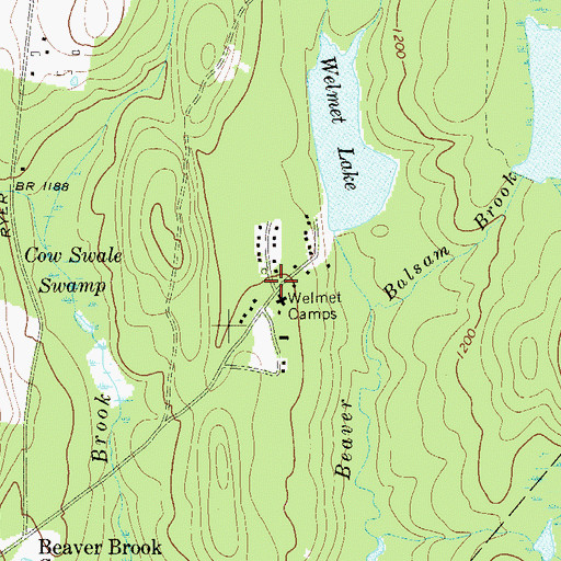Topographic Map of Welmet Camps, NY