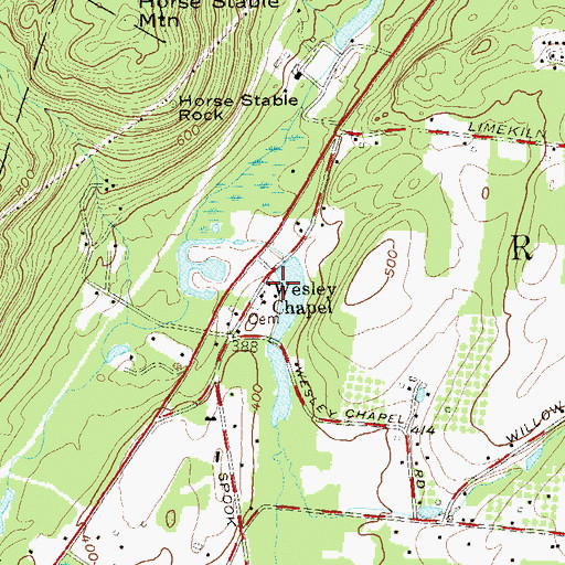 Topographic Map of Wesley Chapel, NY