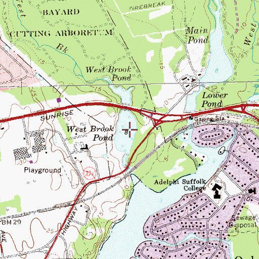 Topographic Map of West Brook Pond, NY