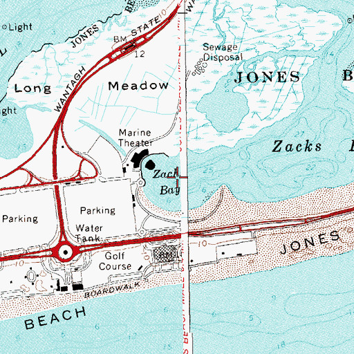 Topographic Map of Zachs Bay, NY