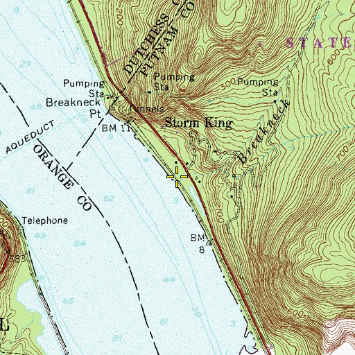 Topographic Map of Breakneck Brook, NY