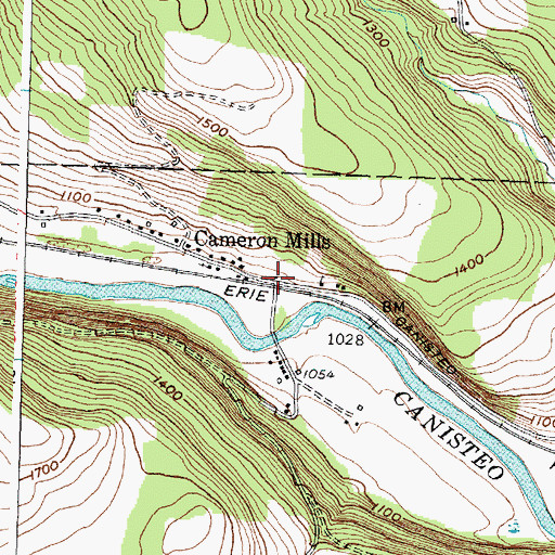 Topographic Map of Cameron Mills, NY