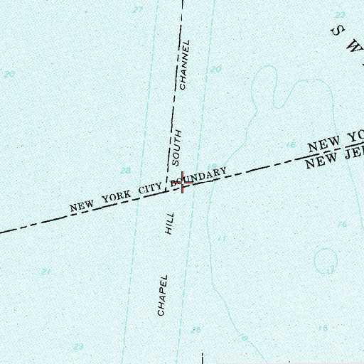 Topographic Map of Chapel Hill South Channel, NY