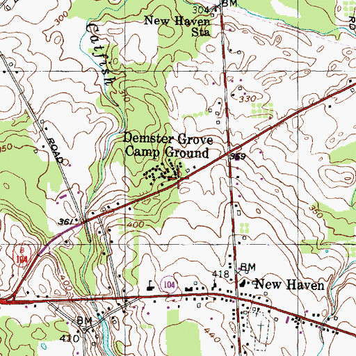 Topographic Map of Demster Grove Camp Ground, NY