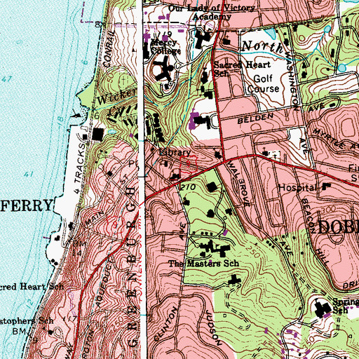 Topographic Map of Dobbs Ferry, NY