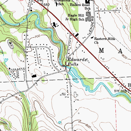 Topographic Map of Edwards Falls, NY