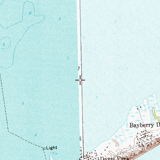 Topographic Map of Fire Island National Seashore, NY
