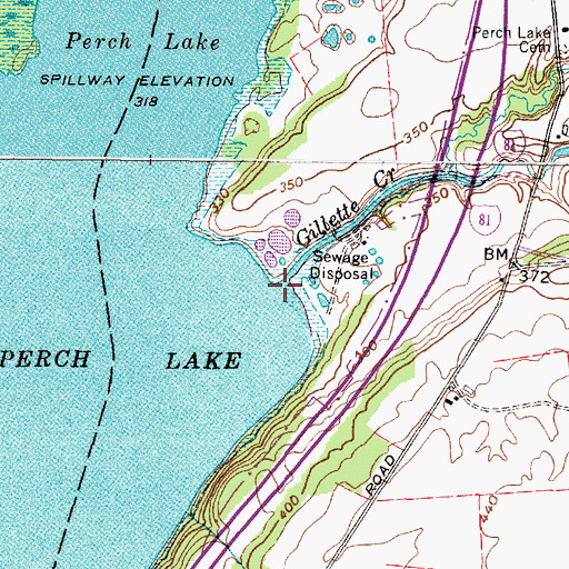 Topographic Map of Gillette Creek, NY