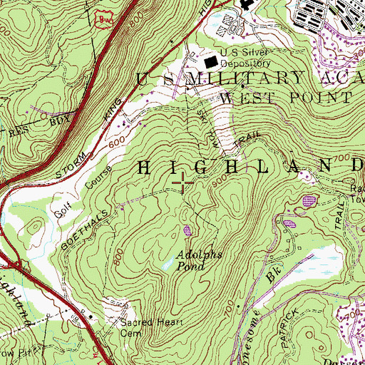 Topographic Map of Goethals Trail, NY