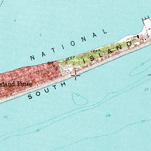 Topographic Map of Great South Beach, NY