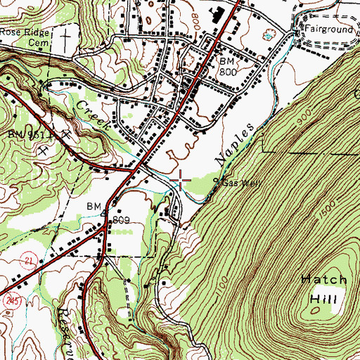 Topographic Map of Grimes Creek, NY