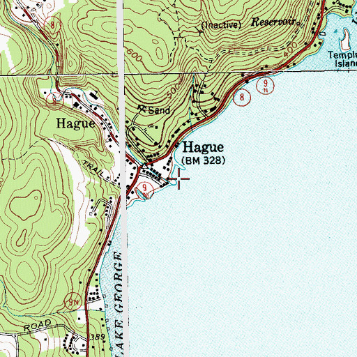 Topographic Map of Hague Brook, NY