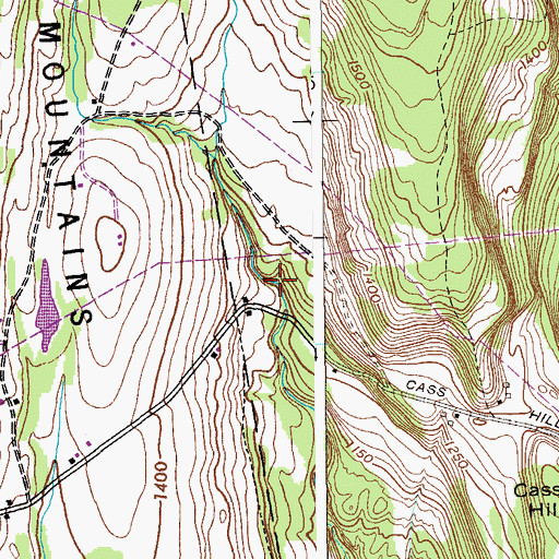 Topographic Map of Helderberg Mountains, NY