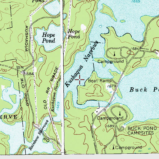 Topographic Map of Kushaqua Narrows, NY