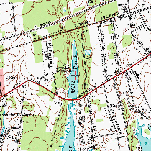 Topographic Map of Mill Pond, NY
