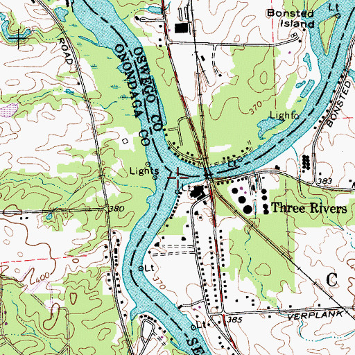 Topographic Map of Oneida River, NY
