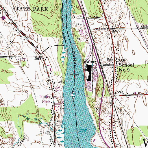 Topographic Map of Oswego Canal, NY