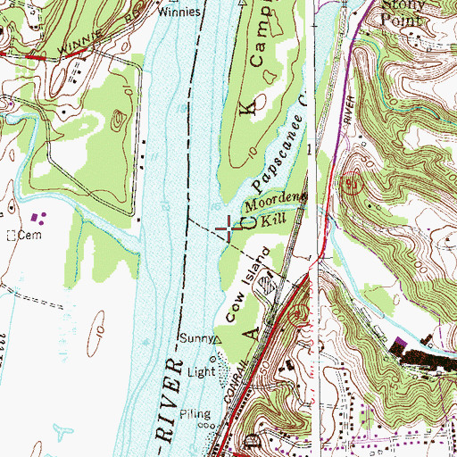 Topographic Map of Papscanee Creek, NY