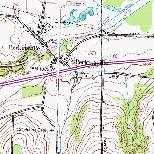 Topographic Map of Pfaff Hollow, NY