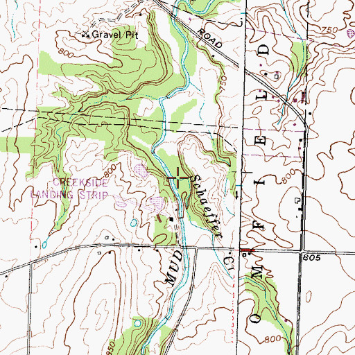Topographic Map of Schaeffer Creek, NY