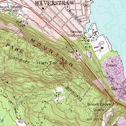 Topographic Map of South Mountain, NY