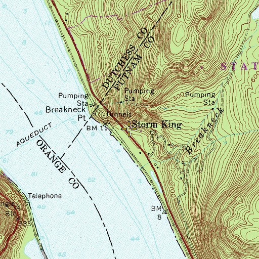 Topographic Map of Storm King, NY