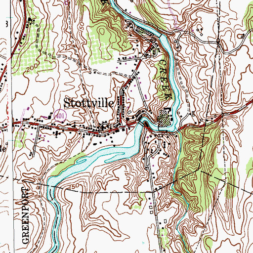 Topographic Map of Stottville, NY