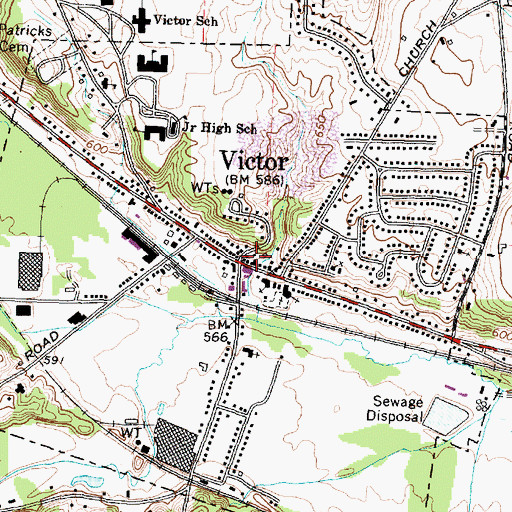 Topographic Map of Victor, NY