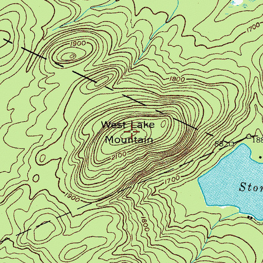 Topographic Map of West Lake Mountain, NY